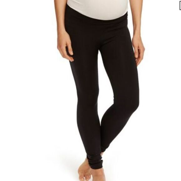 Rosie Pope Pants - Rosie Pope L Black Low Rise Maternity Seamless Leggings